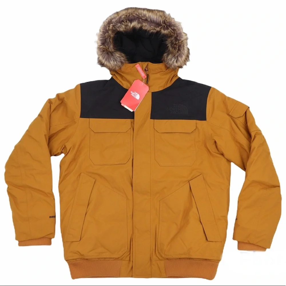 The North Face Men’s Gotham XL Hooded Down Jacket Timber Tan Black - Picture 1 of 13